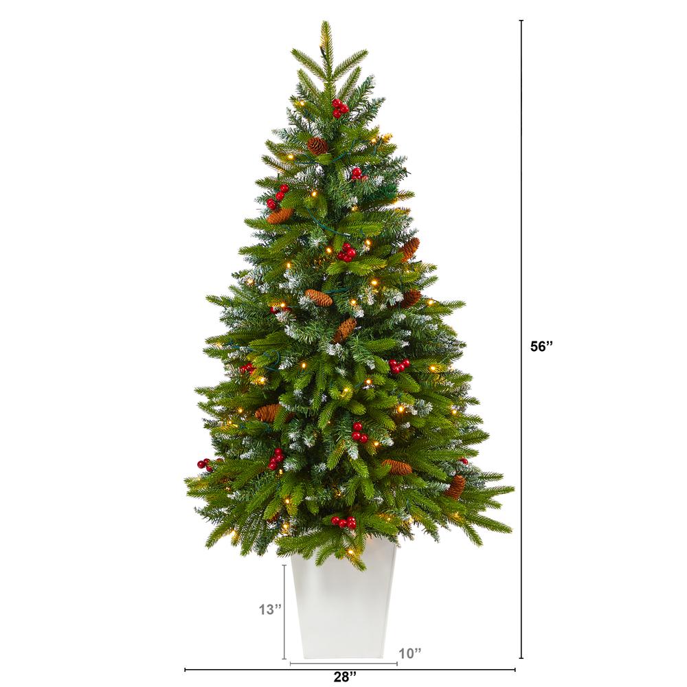56in. Snow Tipped Portland Spruce Artificial Christmas Tree. Picture 2