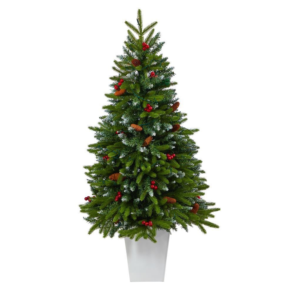 56in. Snow Tipped Portland Spruce Artificial Christmas Tree. Picture 3