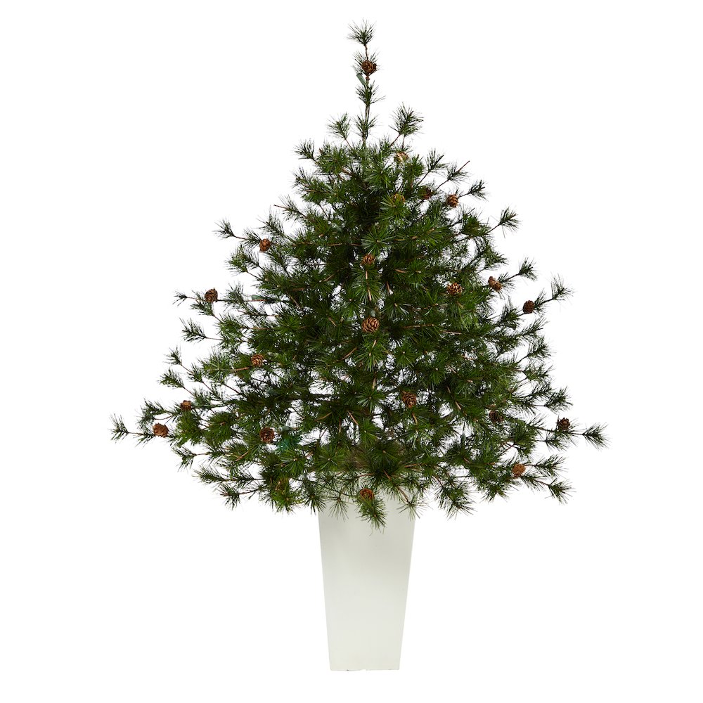 44in. Colorado Mountain Pine Christmas Tree with 50 Clear Lights in Planter. Picture 3