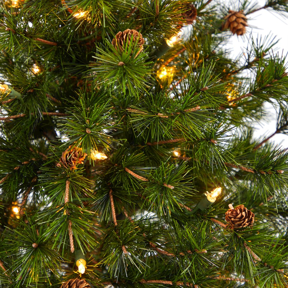 44in. Colorado Mountain Pine Christmas Tree with 50 Clear Lights in Planter. Picture 4