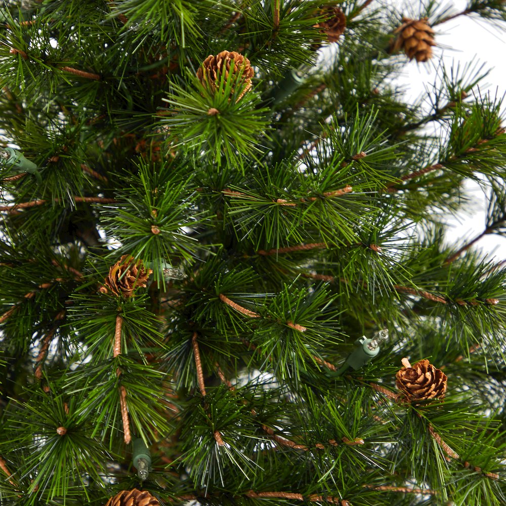 44in. Colorado Mountain Pine Christmas Tree with 50 Clear Lights in Planter. Picture 5
