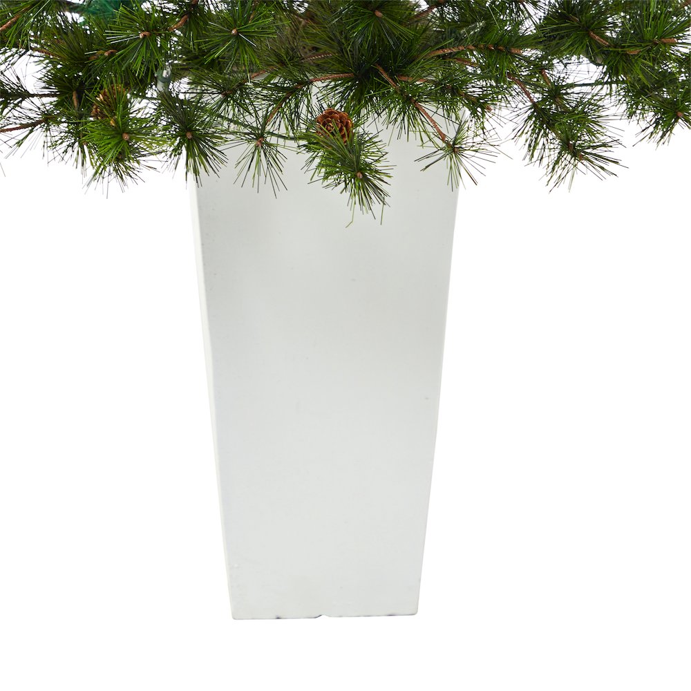 44in. Colorado Mountain Pine Christmas Tree with 50 Clear Lights in Planter. Picture 6