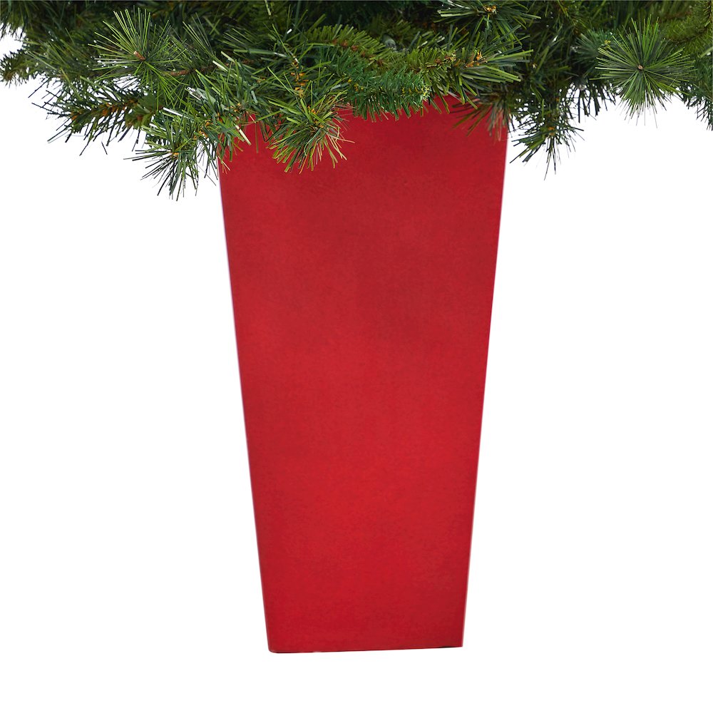 4.5ft. Wyoming Mixed Pine Christmas Tree with 250 Clear Lights in Tower Planter. Picture 6