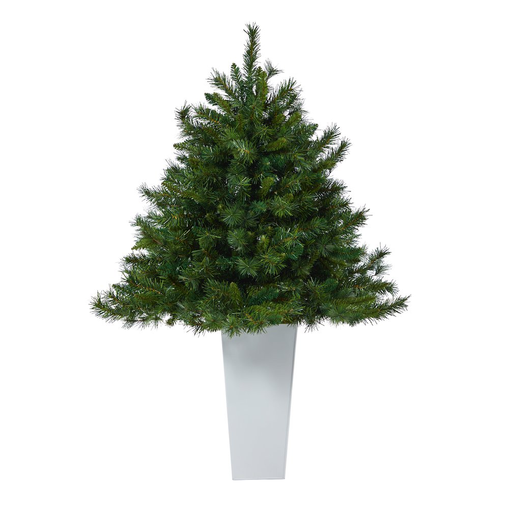 4.5ft. Wyoming Mixed Pine Christmas Tree with 250 Clear Lights in Tower Planter. Picture 3