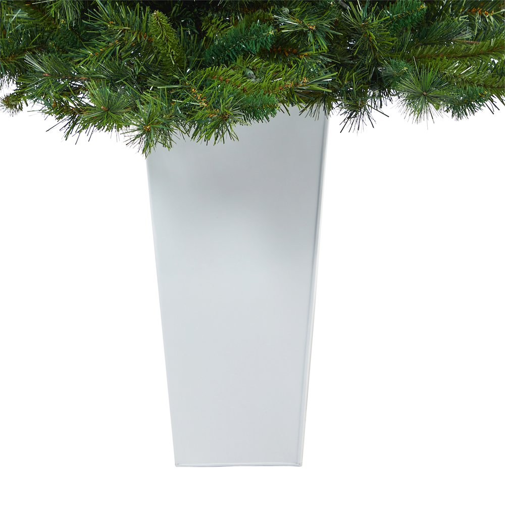4.5ft. Wyoming Mixed Pine Christmas Tree with 250 Clear Lights in Tower Planter. Picture 6