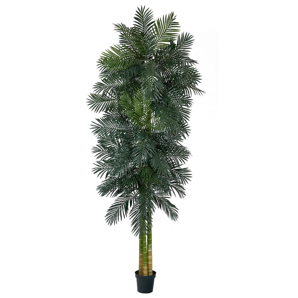 10ft. Triple Stalk Golden Cane Artificial Palm Tree. Picture 1
