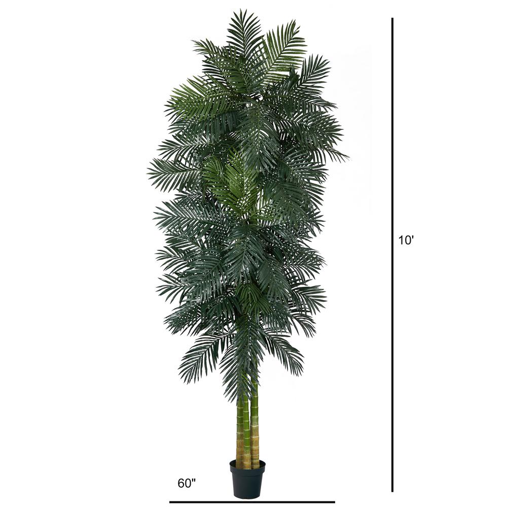 10ft. Triple Stalk Golden Cane Artificial Palm Tree. Picture 3