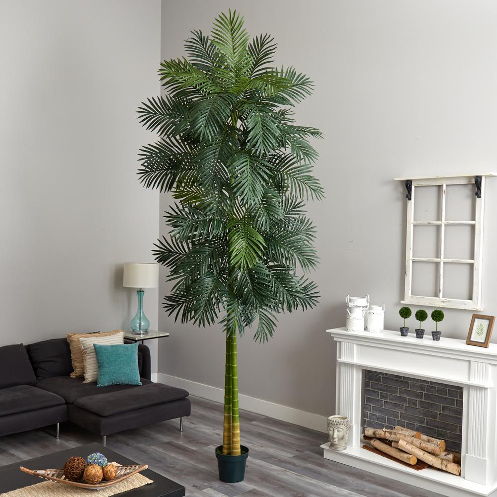 10ft. Double Stalk Golden Cane Artificial Palm Tree. Picture 2