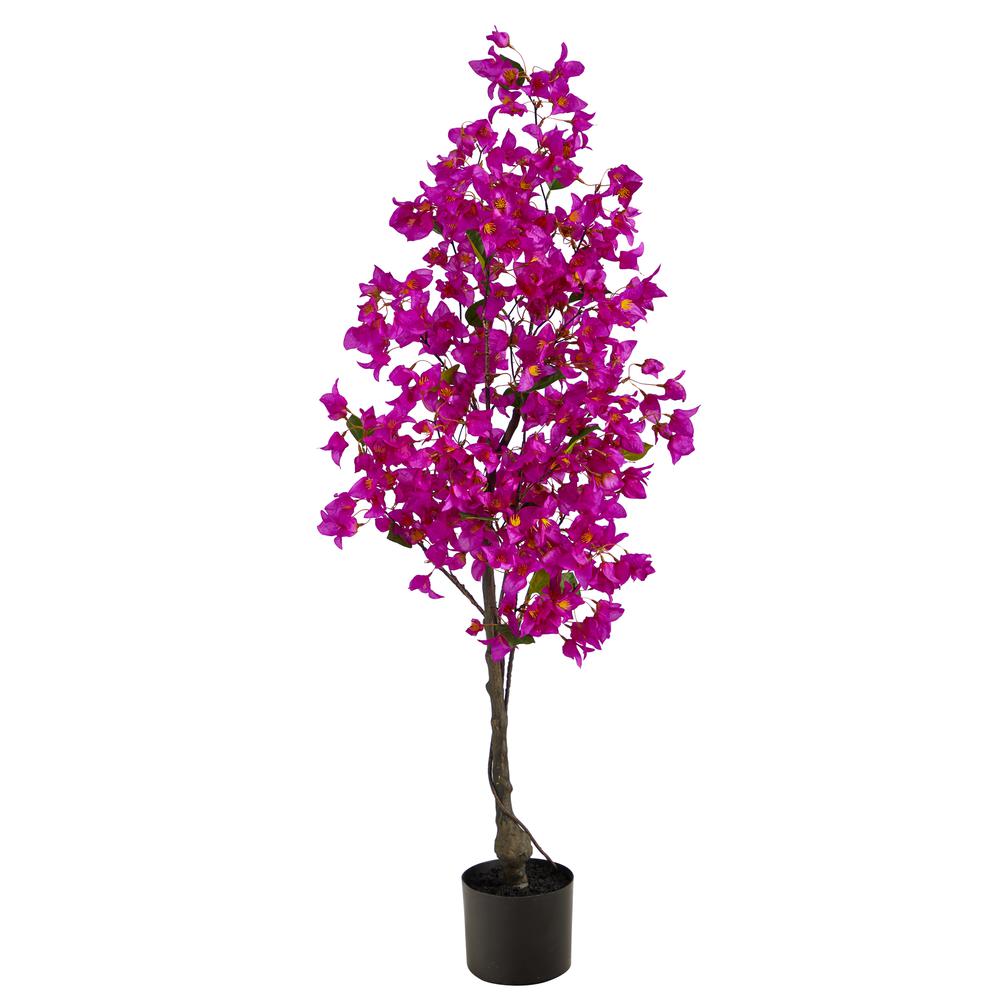 4ft. Bougainvillea Artificial Tree, Purple. Picture 1