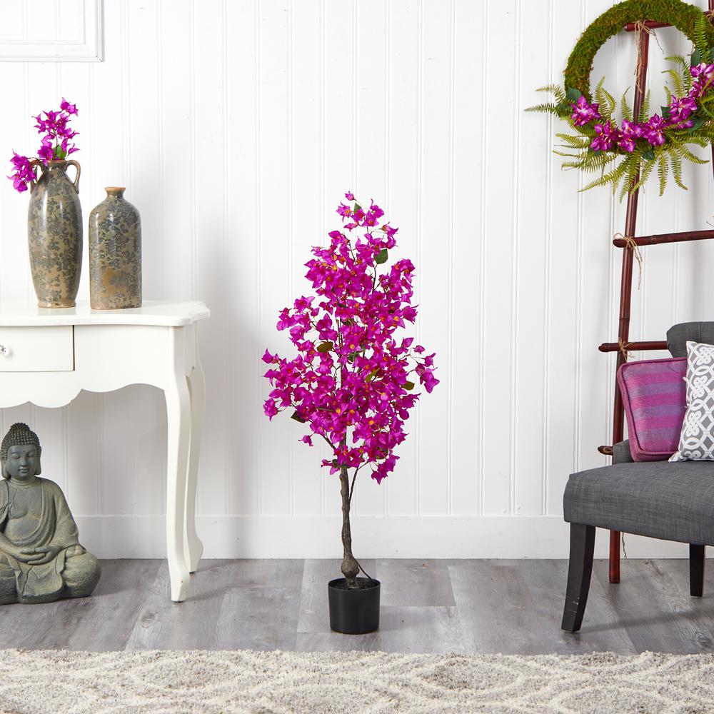 4ft. Bougainvillea Artificial Tree, Purple. Picture 3