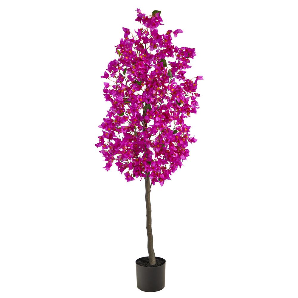 5ft. Bougainvillea Artificial Tree, Purple. Picture 1