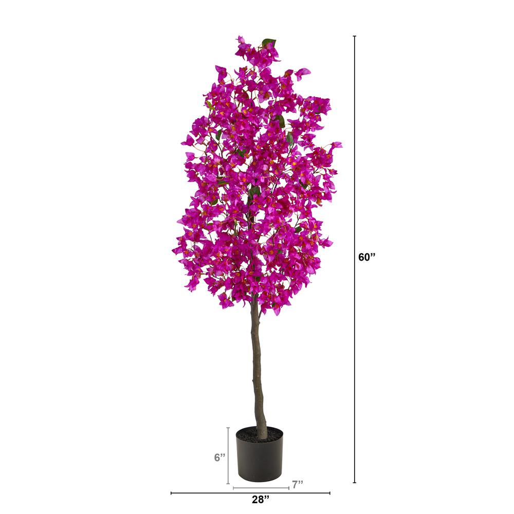 5ft. Bougainvillea Artificial Tree, Purple. Picture 3