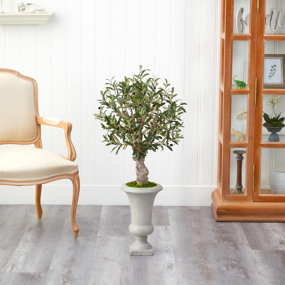 3.5ft. Olive Artificial Tree in Sand Colored Urn. Picture 3