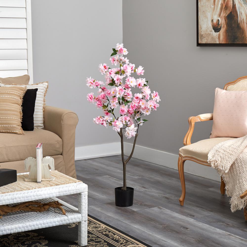 4ft. Cherry Blossom Artificial Tree, Pink. Picture 4