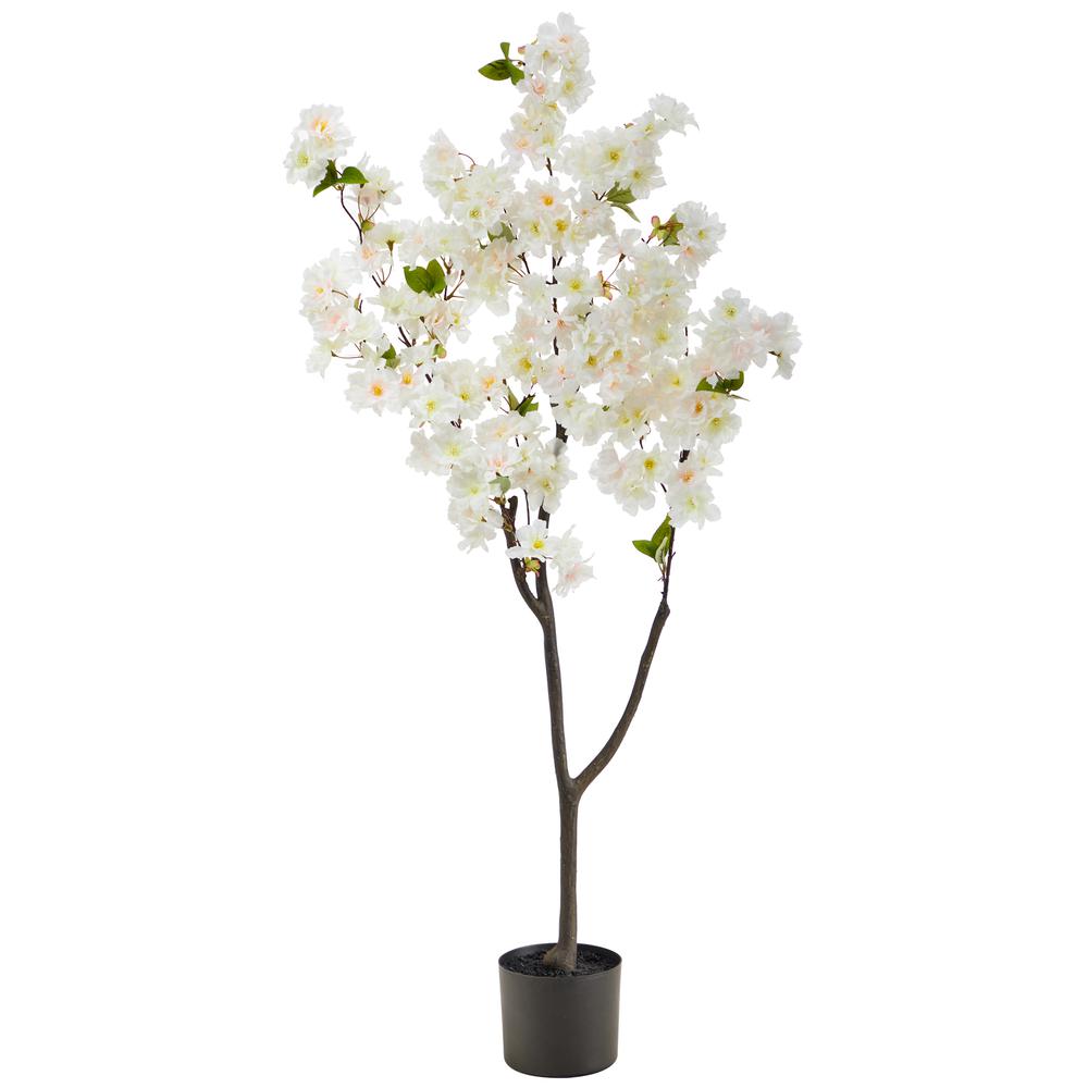 4ft. Cherry Blossom Artificial Tree, White. Picture 1
