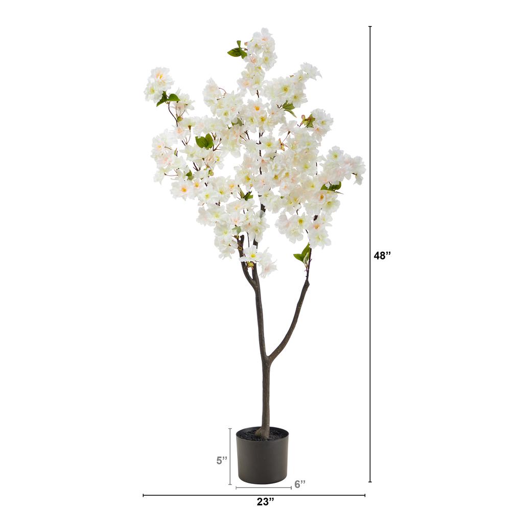 4ft. Cherry Blossom Artificial Tree, White. Picture 3
