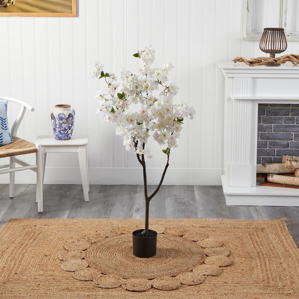 4ft. Cherry Blossom Artificial Tree, White. Picture 2