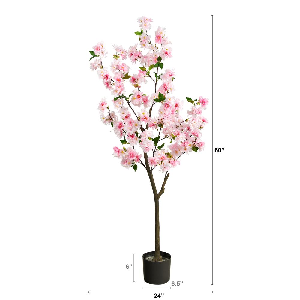 5ft. Cherry Blossom Artificial Tree, Pink. Picture 2