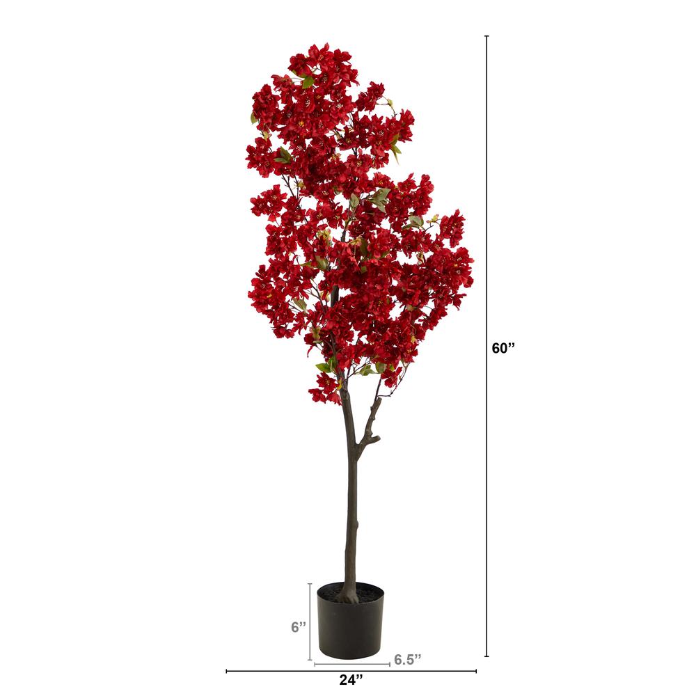 5ft. Cherry Blossom Artificial Tree, Red. Picture 3
