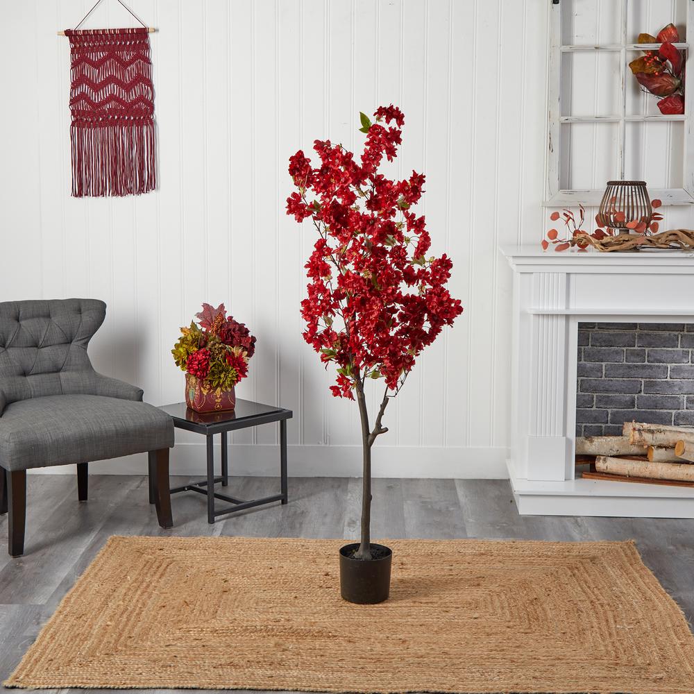 5ft. Cherry Blossom Artificial Tree, Red. Picture 2