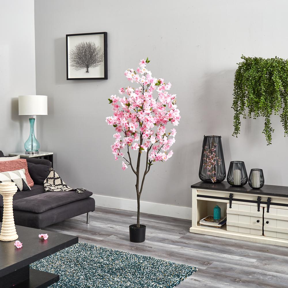 6ft. Cherry Blossom Artificial Tree, Pink. Picture 4