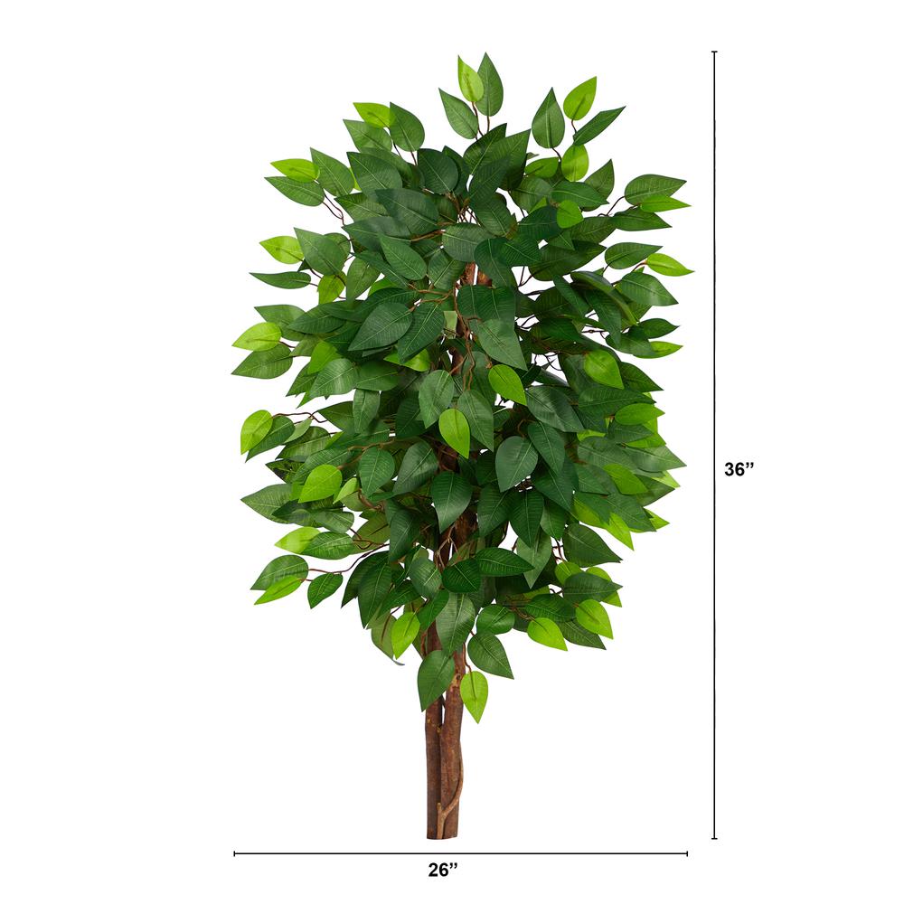 3ft. Artificial Double Trunk Ficus Tree (No Pot). Picture 2