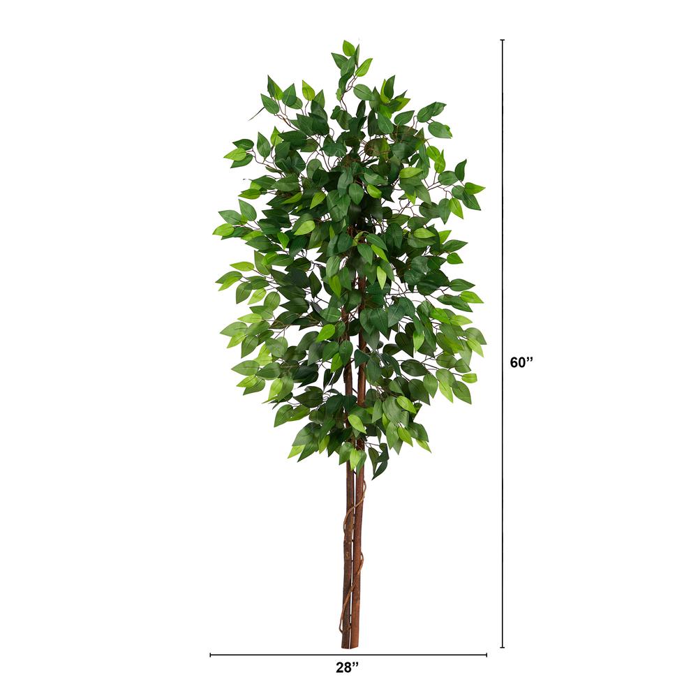 5ft. Artificial Double Trunk Ficus Tree (No Pot). Picture 2