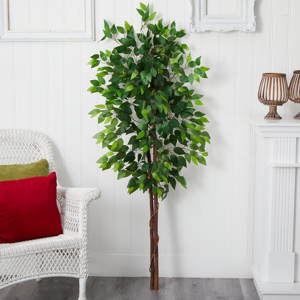 5ft. Artificial Double Trunk Ficus Tree (No Pot). Picture 4
