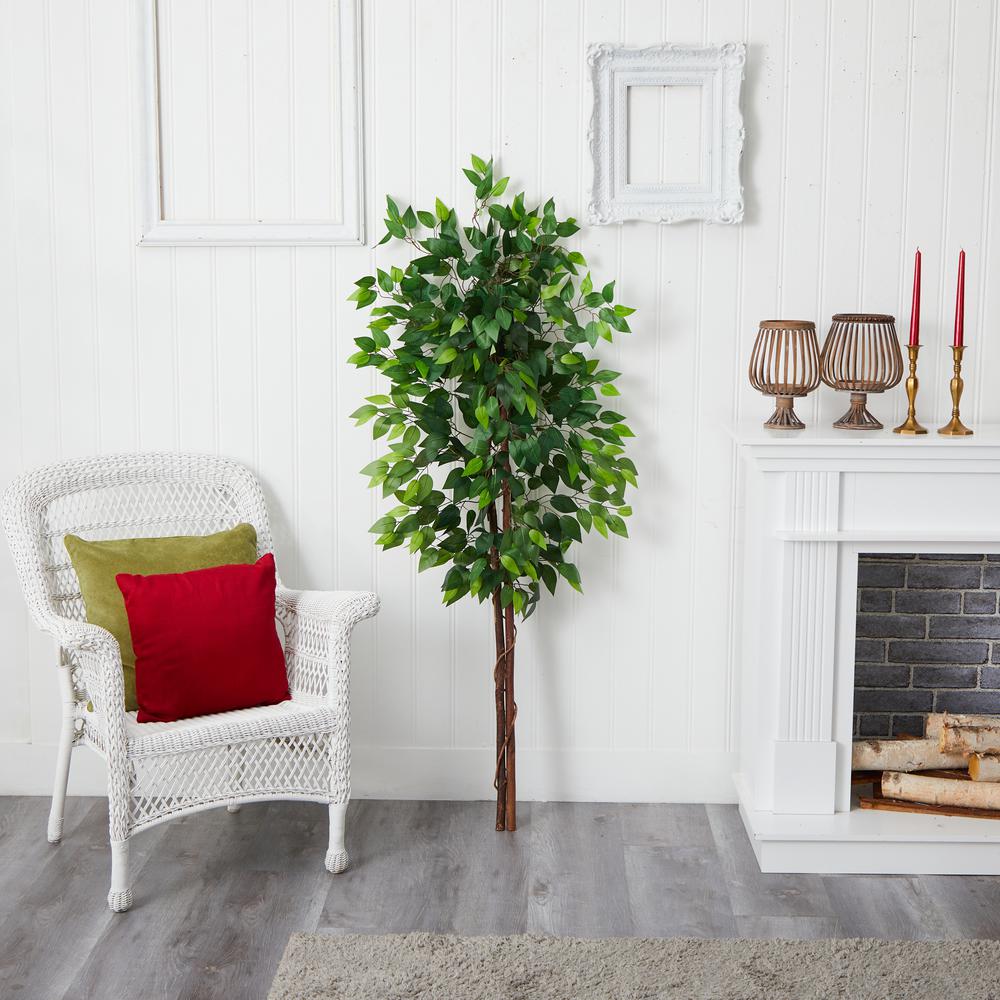 5ft. Artificial Double Trunk Ficus Tree (No Pot). Picture 3