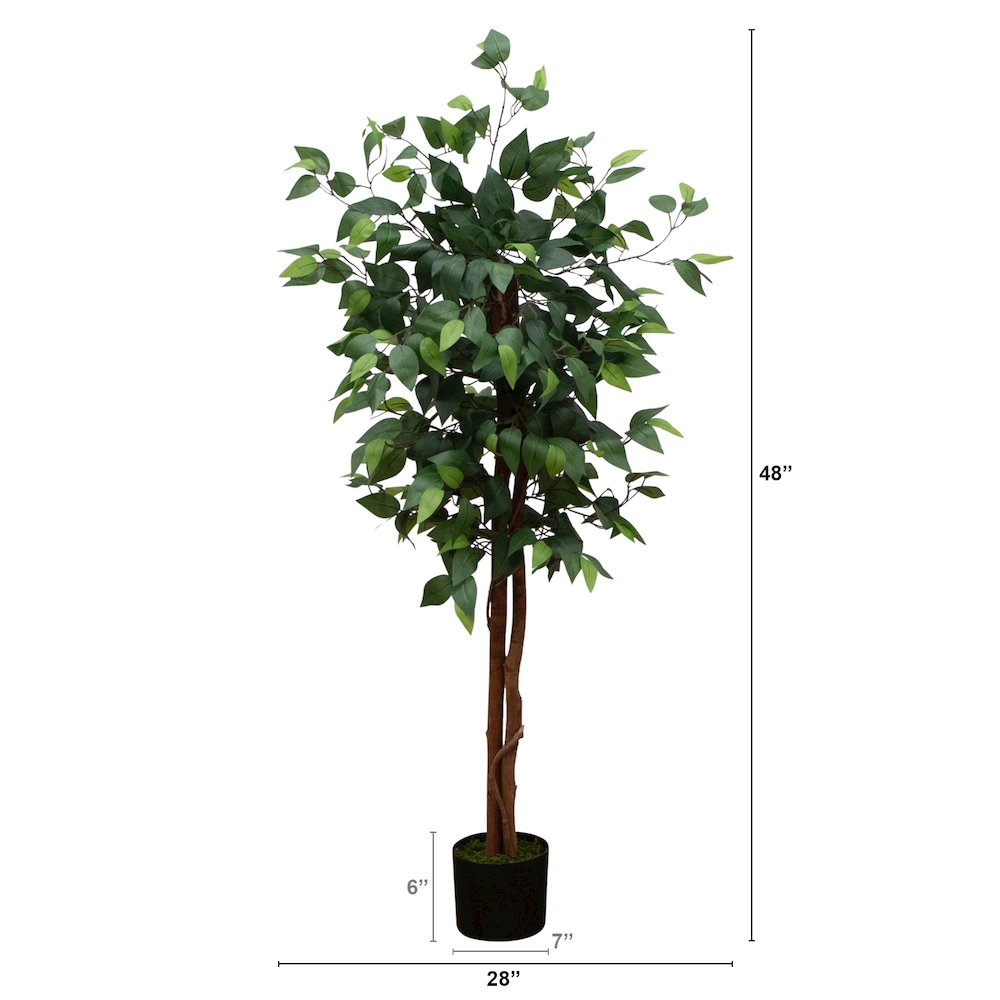 4ft. Artificial Double Trunk Ficus Tree. Picture 1