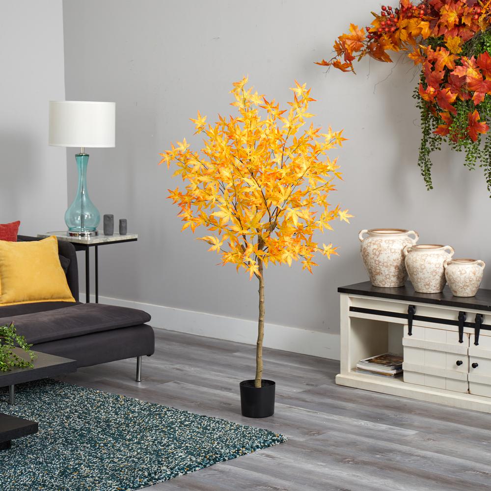 5ft. Autumn Maple Artificial Fall Tree. Picture 4