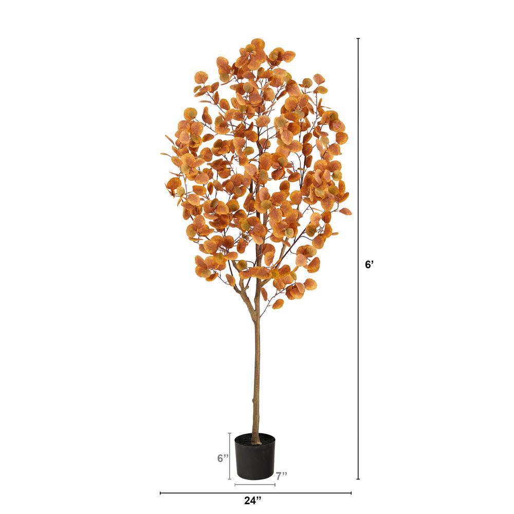 6ft. Autumn Eucalyptus Artificial Tree. Picture 2