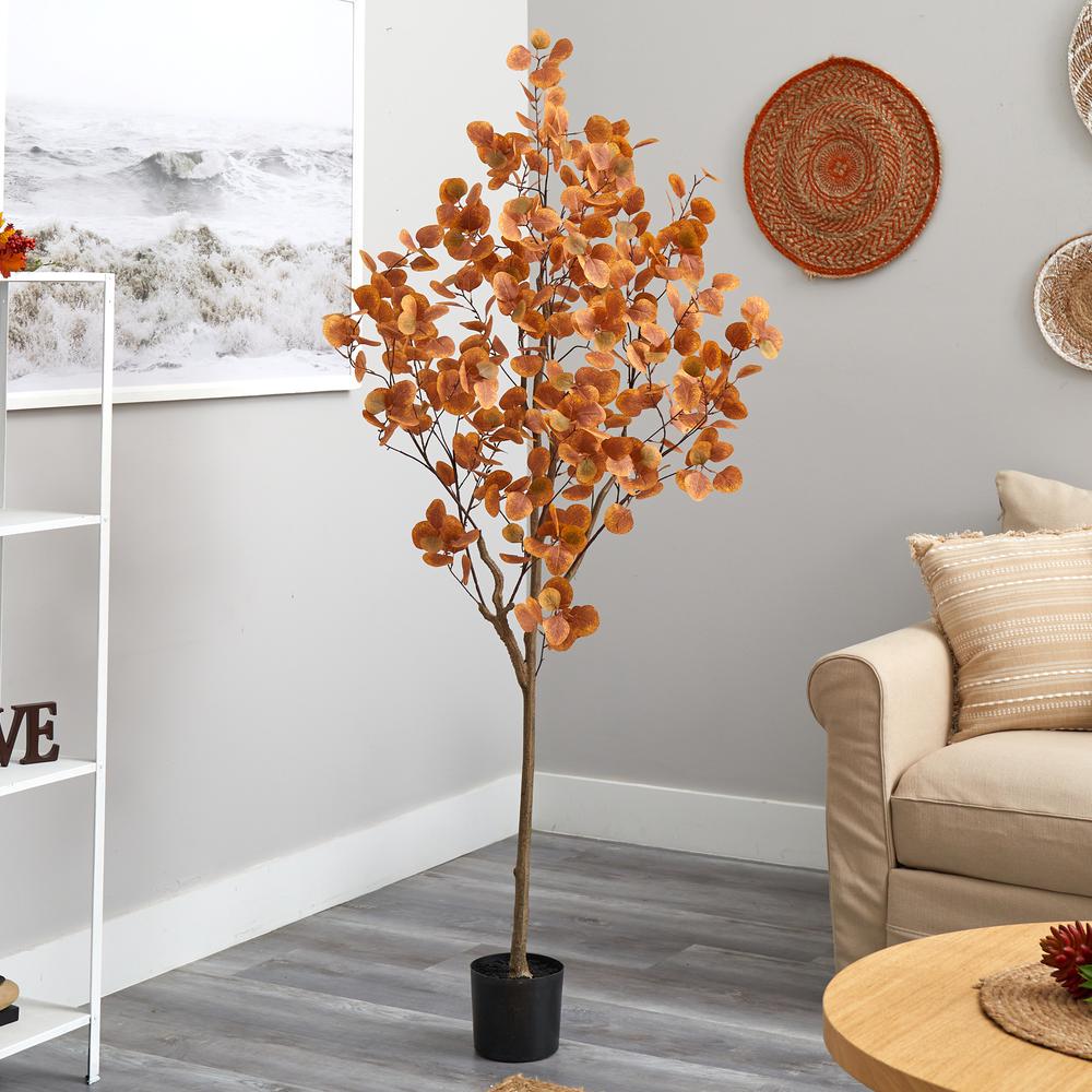 6ft. Autumn Eucalyptus Artificial Tree. Picture 3