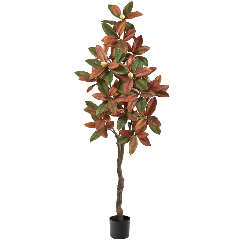 6ft. Fall Magnolia Artificial Tree. Picture 1