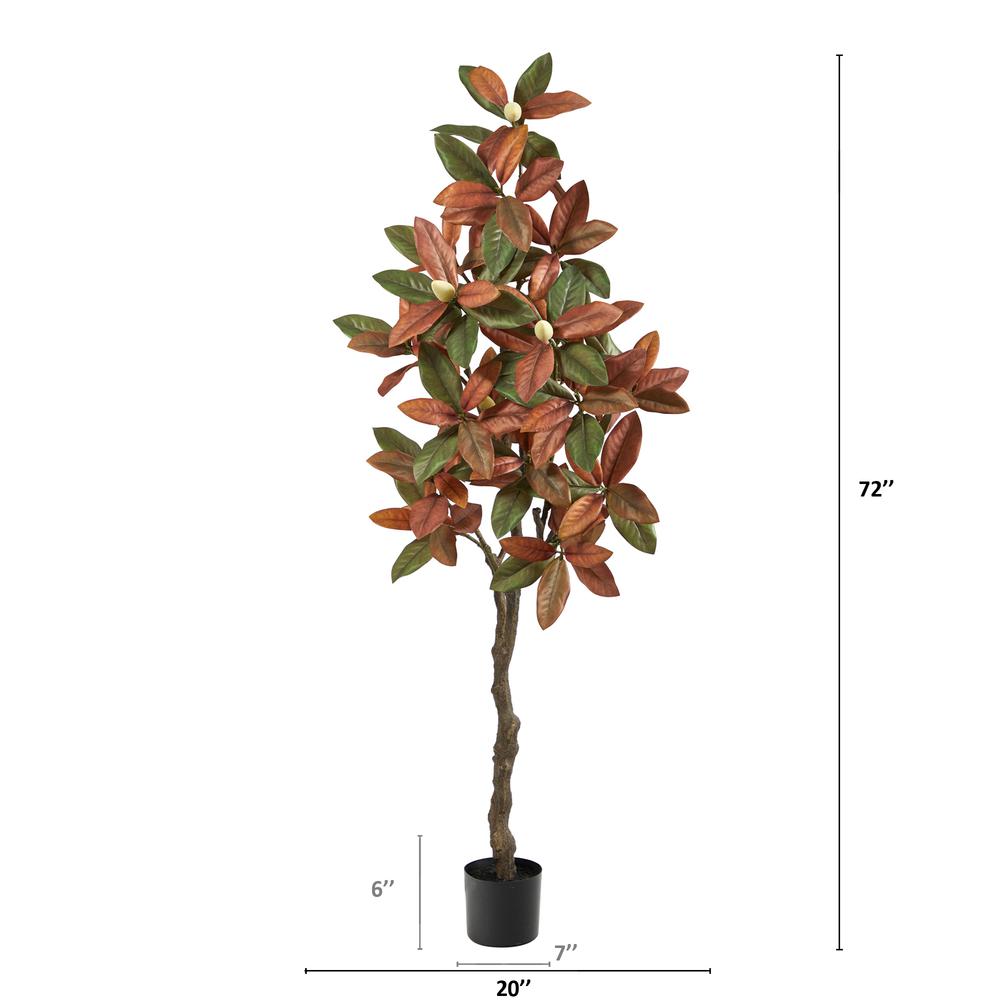 6ft. Fall Magnolia Artificial Tree. Picture 2