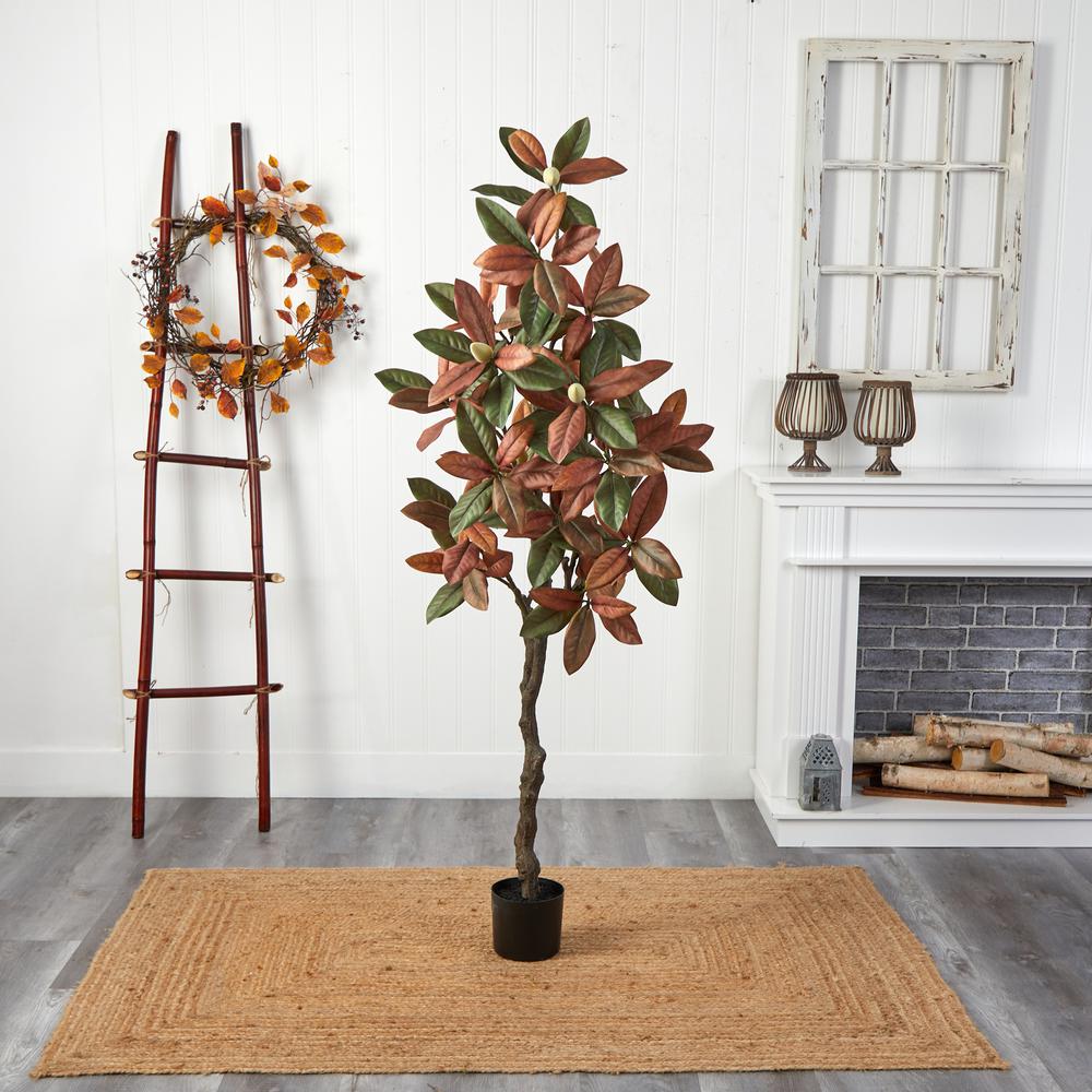 6ft. Fall Magnolia Artificial Tree. Picture 4