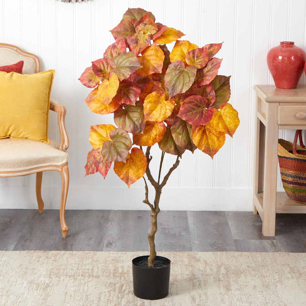 4ft. Autumn Umbrella Ficus Fall Artificial Tree. Picture 3