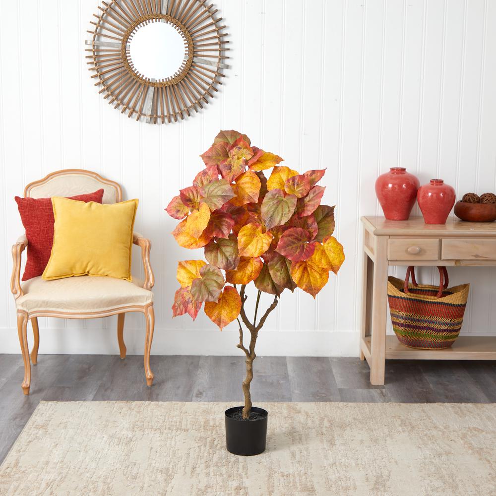 4ft. Autumn Umbrella Ficus Fall Artificial Tree. Picture 4