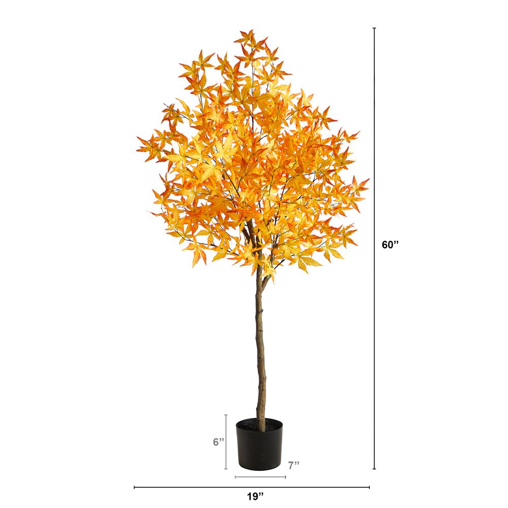 5ft. Autumn Maple Artificial Tree. Picture 2