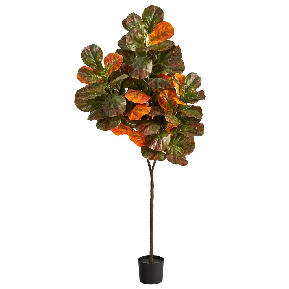 6ft. Autumn Fiddle Leaf Artificial Tree. Picture 1