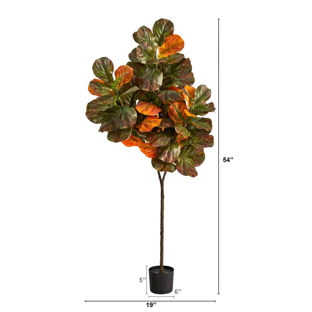 6ft. Autumn Fiddle Leaf Artificial Tree. Picture 2