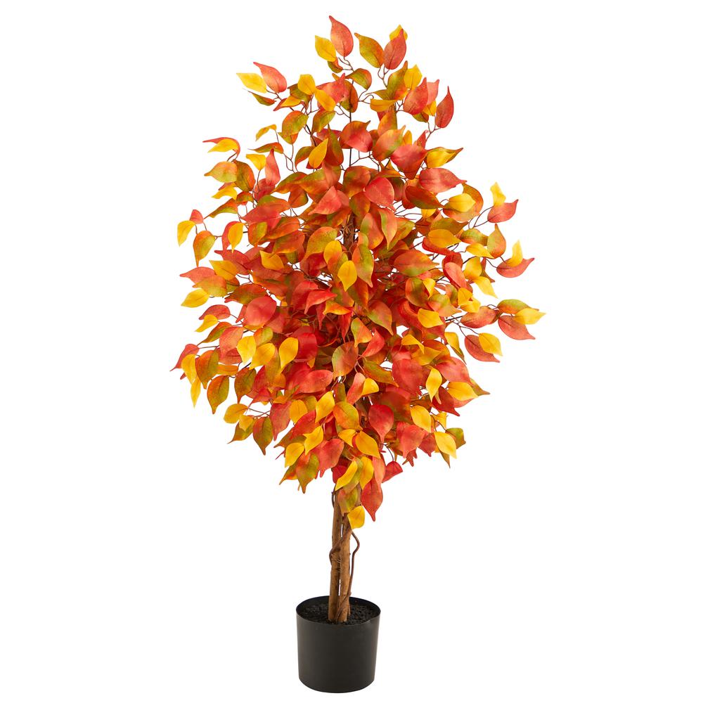 4ft. Autumn Ficus Artificial Fall Tree. Picture 2