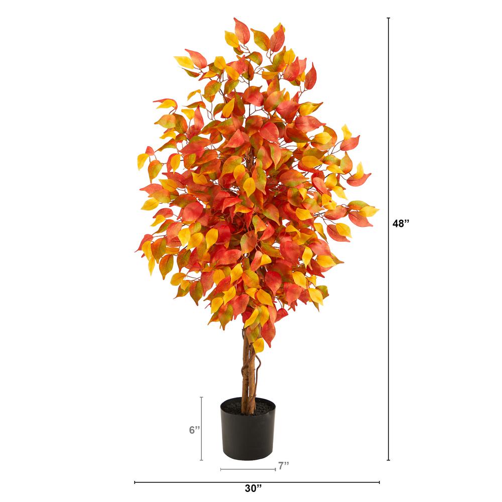 4ft. Autumn Ficus Artificial Fall Tree. Picture 1