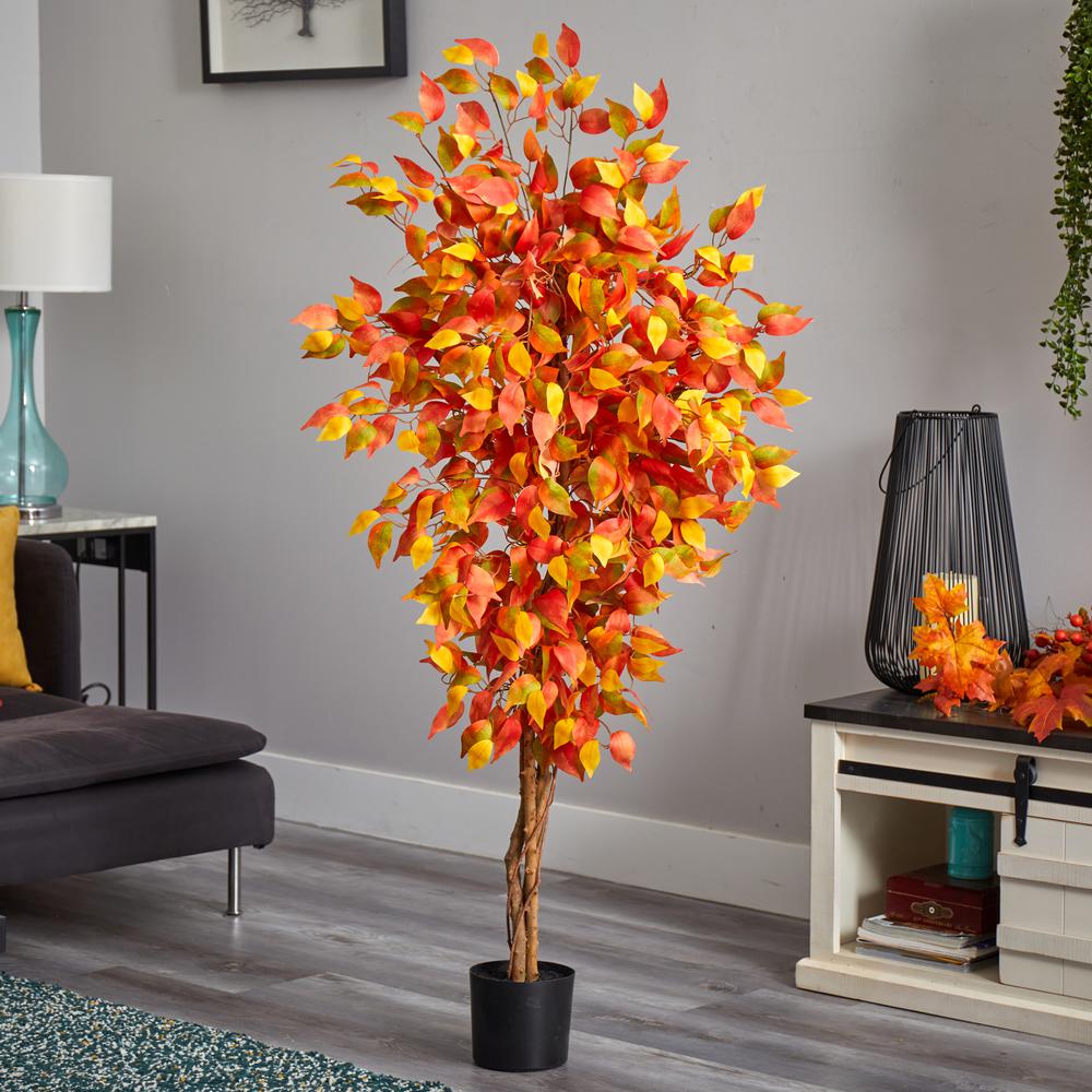 5ft. Autumn Ficus Artificial Fall Tree. Picture 4