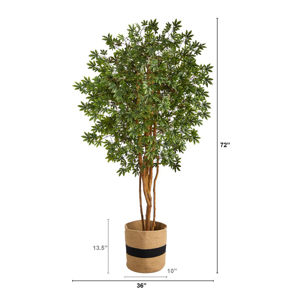 6ft. Japanese Maple Artificial Tree in Handmade Natural Cotton Planter. Picture 2
