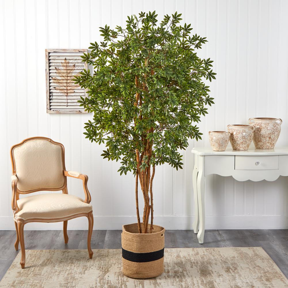 6ft. Japanese Maple Artificial Tree in Handmade Natural Cotton Planter. Picture 3
