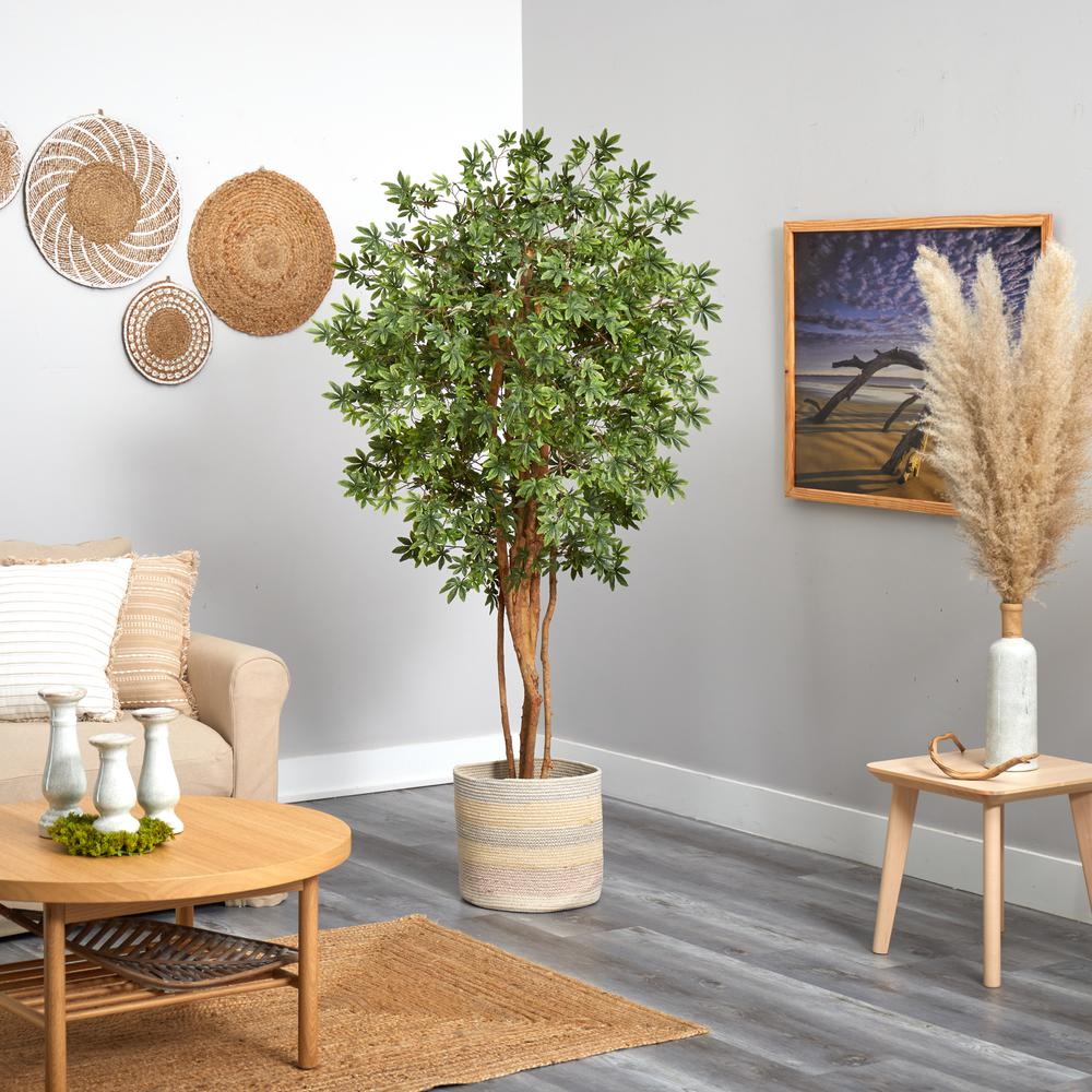 Japanese Maple Artificial Tree in Handmade Natural Cotton Woven Planter. Picture 4