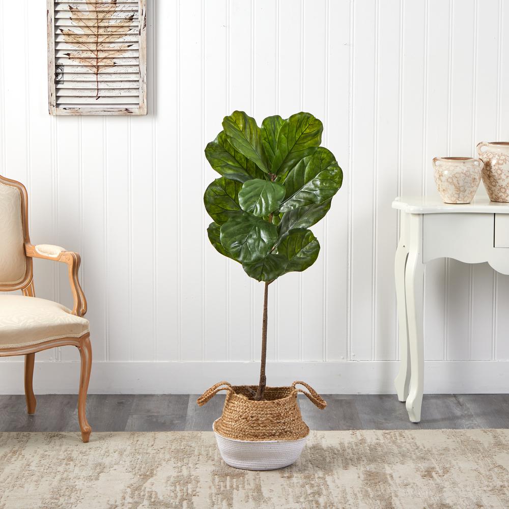 Fiddle Leaf Artificial Tree in Boho Chic Handmade Cotton. Picture 3
