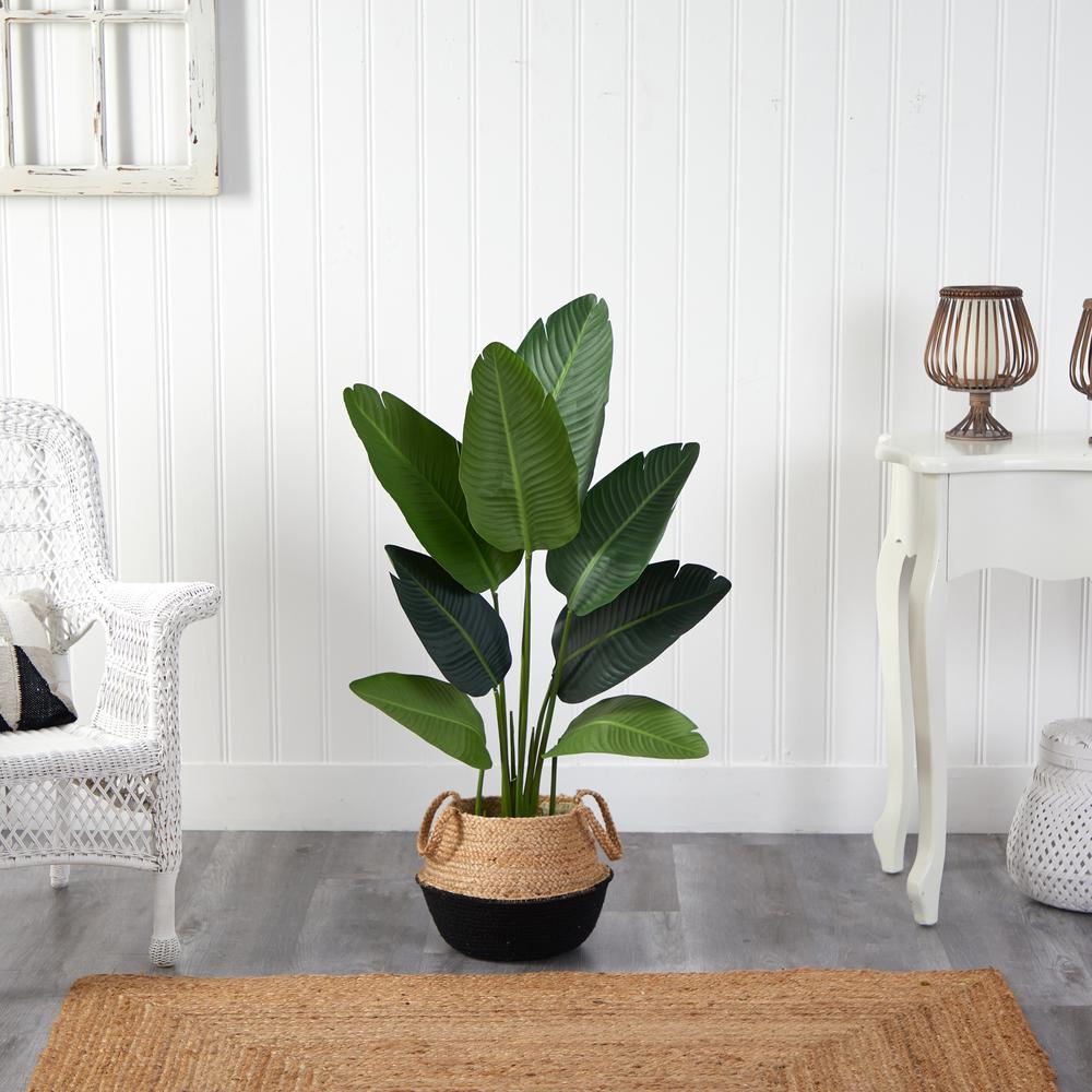 4ft. Travelers Palm Artificial Tree in Boho Chic Handmade Cotton. Picture 3