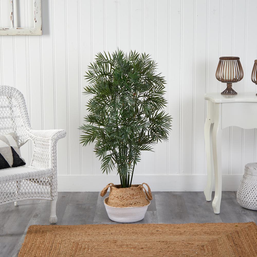 Parlor Palm Artificial Tree in Boho Chic Handmade Cotton. Picture 3